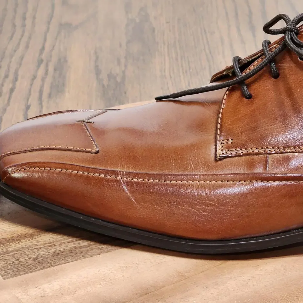 Stacy Adams Shoes Mens Size 10 Brown Leather Derby Dress Square Toe 23292-03
